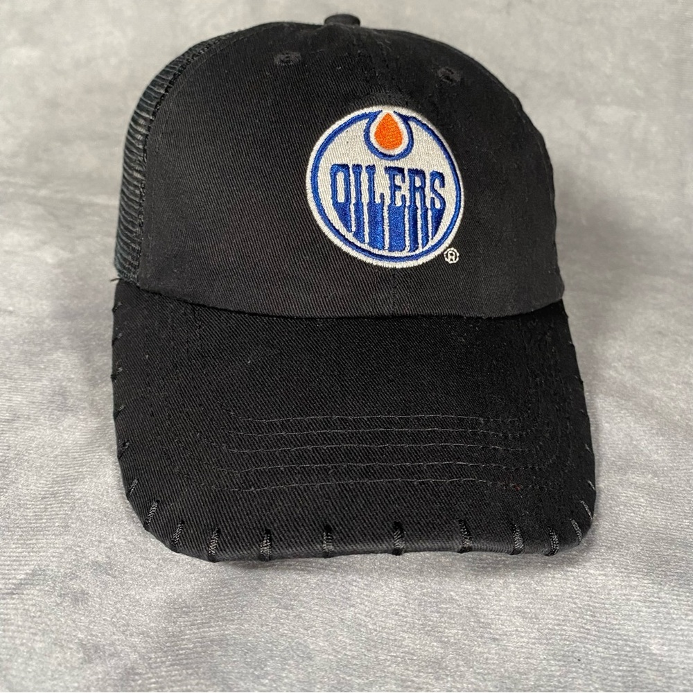 VINTAGE Edmonton Oilers SnapBack Hat Official NHL Coors Light Black Stitched‎